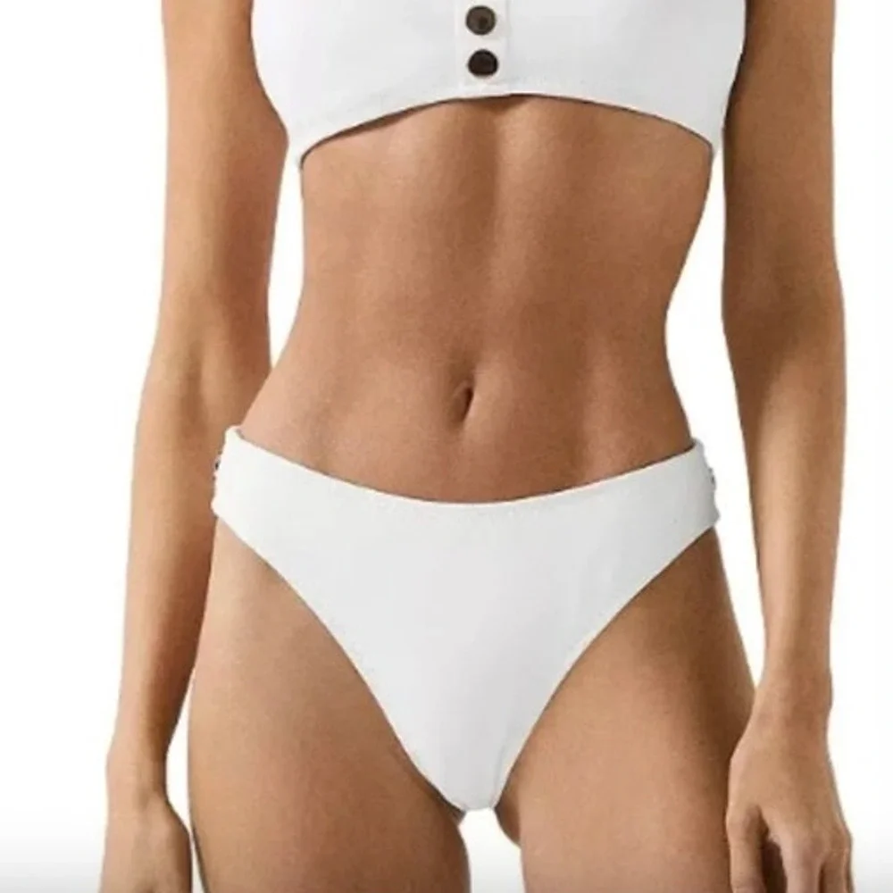 REISS Iris Bathing Suit Size 4 NEW Bikini Bottoms Swimwear Swim $70 White